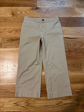 LOFT Outlet High Rise Slim Wide Leg Crop Khakis, Size 8